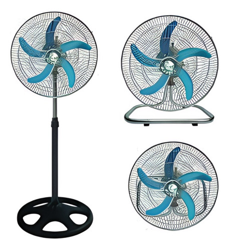 Pack 2 Ventilador Pedestal 3 En 1 18 Metálico Box Pared Pie