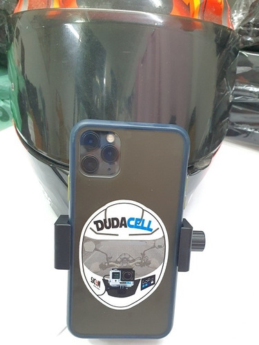 Imagem 2 de 3 de Suporte Universal De Capacete Y +suporte Seguro Para Celular