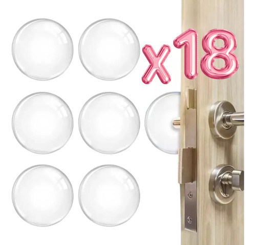 Protector De Pared Puerta Tope Fija Puertas Silicona 18 Pzs