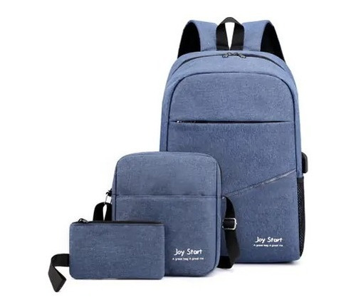 Mochila Set  Para Notebook Con Morral Y Neceser Con Usb