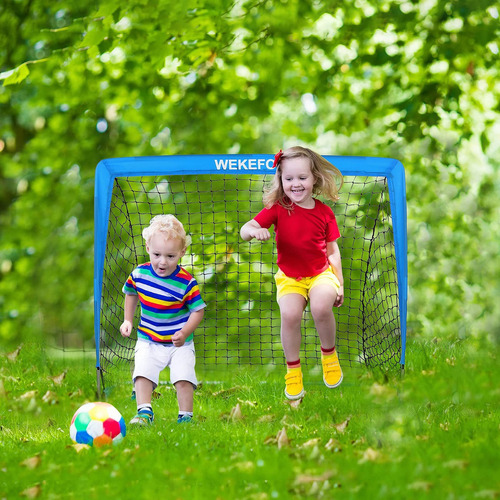Rede De Futebol Gol Dobrável Duplo P/ Infantil Portátil Cor Preto