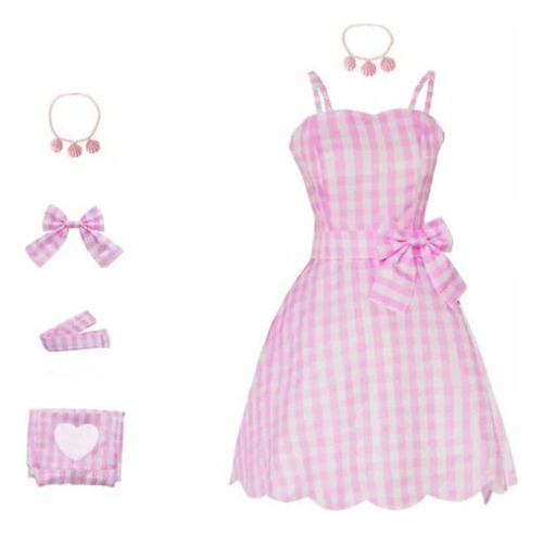 Vestido Suspenso Pink Plaid De Barbie For Mujer Fgd