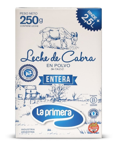 Leche De Cabra En Polvo La Primera Entera Sin Tacc 250gr X3