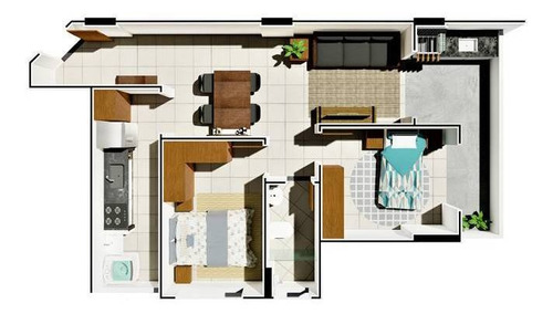 Imagem 6 de 8 de Apartamento, 2 Dorms Com 61.45 M² - Caicara - Praia Grande - Ref.: Cg289 - Cg289
