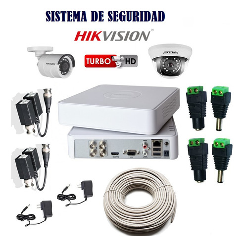 Sistema De Seguridad Hikvision 2 Cámaras Hd 1080p 1tb 40mts