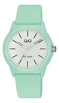 Comprar Reloj Q&q Análogo De Dama \u002F Hombre Pvc \u002F Goma 1 Año Gtia Css Color De La Correa Verde Claro Color Del Bisel Verde Claro Color Del Fondo Blanco