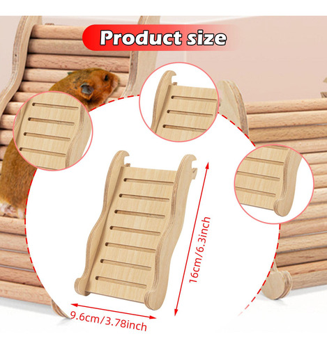 Escalera De Madera Para Hámster, Conejera, Rampa, Juguete S