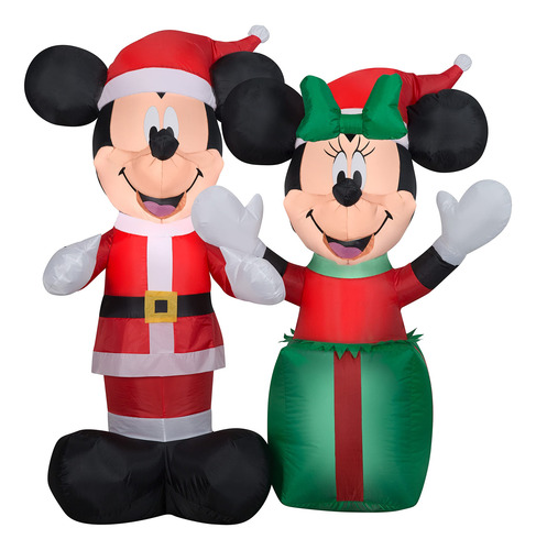 Gemmy Inflable Con Escenas De Santa Mickey Y Minnie De 1,2 M