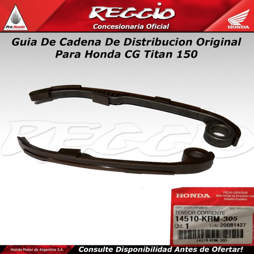 Guia Distribucion Original Para Honda Cg 150 - Reggio Motos