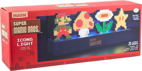 Paladone Super Mario Bross Icons Light Lampara Simbolos Azul Acero