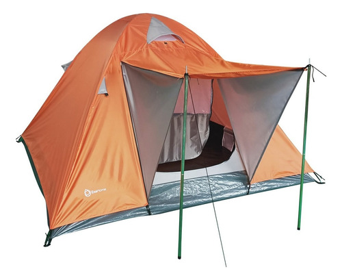 Carpas Camping 4 Personas Sobretecho Aluminizada Pesca Caza Color Naranja