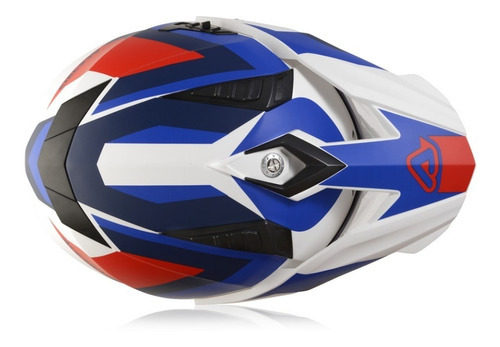 Casco Flip Fs-606 Blanco/azul/rojo M