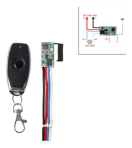 Mini Interruptor De Control Remoto Inalámbrico Rf 433mhz 12v