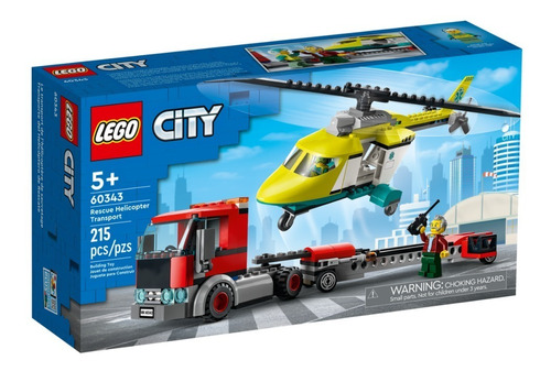 Lego City Transporte De Helicoptero De Rescate 60343