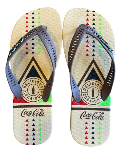 Chinelo Coca Cola Masculino Borracha Meio De Dedo Estampado