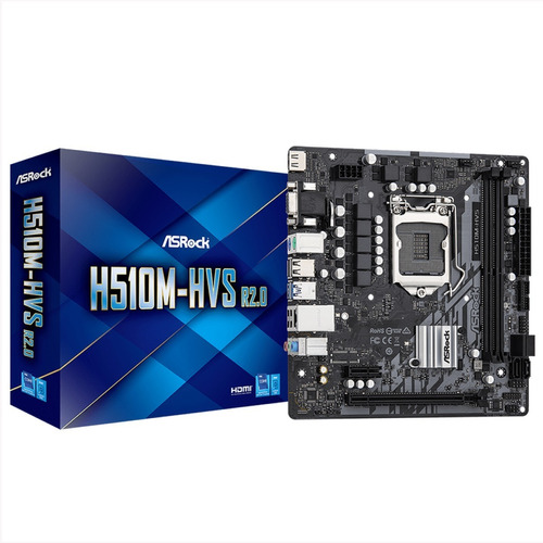 Placa Mae Asrock H510m-hvs, Ddr4, Socket Lga1200