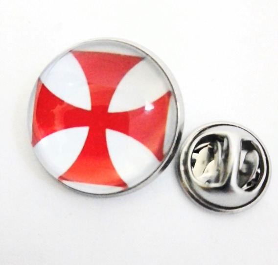 Plata esterlina .925 de Cruz de Malta Pin de Solapa/Lazo Pin/Brooch-Plata En Negro 