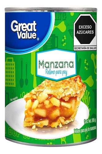 Relleno De Manzana Para Pay Great Value 595 G