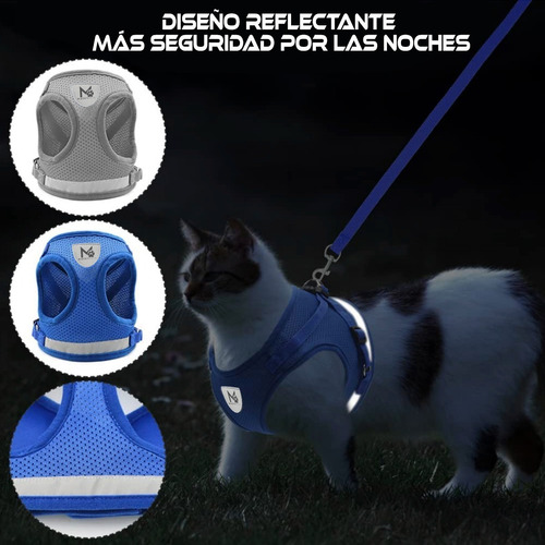 Imagen 5 de 7 de Pecheras Ajustables Para Perros Y Gatos Reflectivos 3m