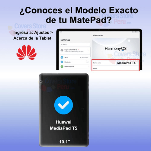 Funda Para Huawei Mediapad T5 10 10.1 Gomas + Parante Azul