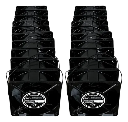 Pack X2 Cooler Fan 120mm Turbina Cable Ficha 220v Ruleman 4p