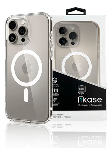Capa Para iPhone 15 Pro Max 1kase Ultra Krystal Indução