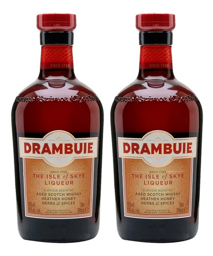 Licor Whisky Drambuie 750ml Escoces Honey Herbs X2 Unidades