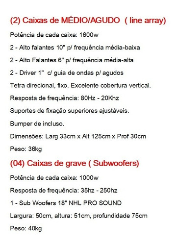 Caixa Ativa Line Array Estereo 6 Caixas Pa Amplificado 7200w