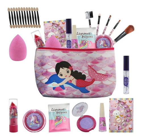 Imagem 1 de 6 de Kit Completo Infantil Maquiagens E Itens De Beleza Bz82
