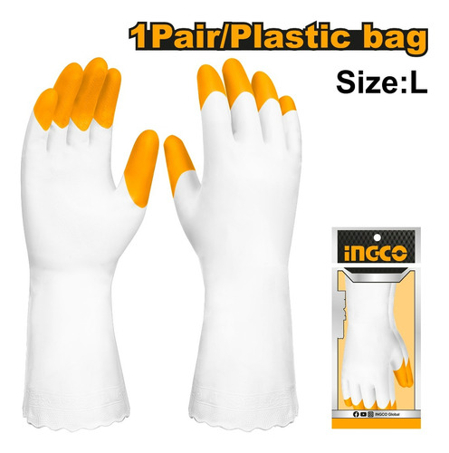 Guantes De Pvc Largos Ingco Hgvp03 - Lnf