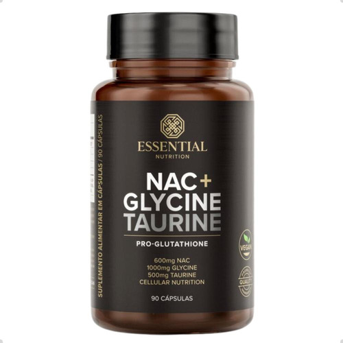 Nac + Glycine E Taurine - 90 Capsulas - Essential Nutrition Sabor Sem sabor