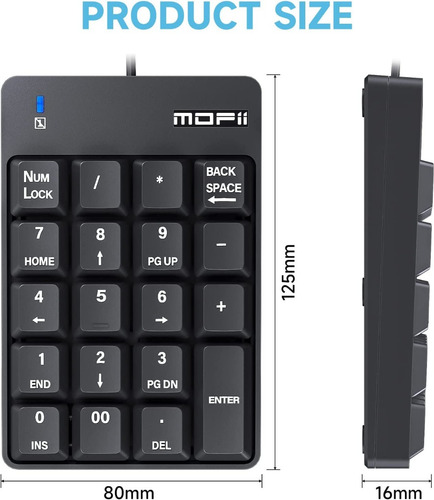 Imagen 4 de 7 de Teclado Numérico Portátil De 19 Teclas Usb Contabilidad