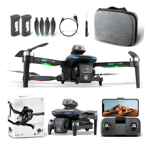Drone Profissional Xt606 Dual Cam 720p 2 Baterias Brushless Preto