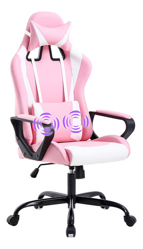 Silla De Oficina Para Videojuegos Con Brazos Y Apoyo Lumbar,