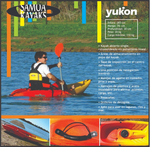 Imagen 9 de 10 de Kayak Yukon Accesorio Premium Tambucho Samoa Tienda Oficial