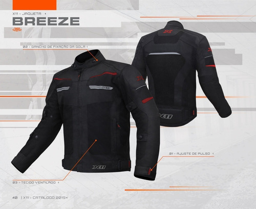 Imagem 5 de 7 de Jaqueta Motociclista X11 Breeze Impermeável E Ventilada