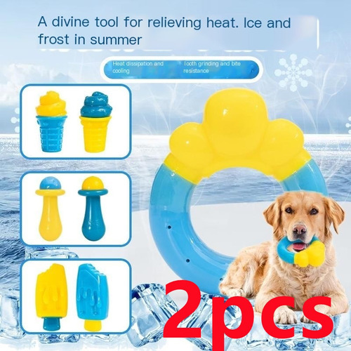 2pcs Chilled Chewy Anillo De Dentición Juguetes Para Perros