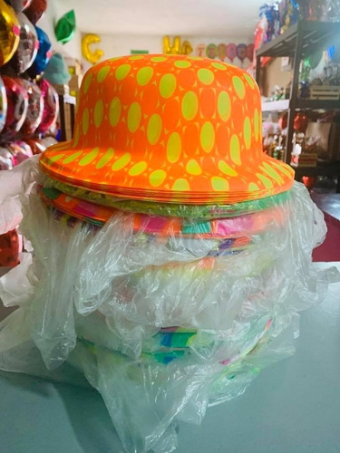 Sombrero Neón Plástico Multicolor Surtido (docena) Hora Loca