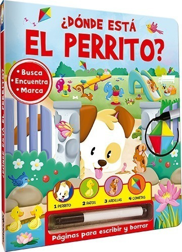 Donde Esta El Perrito ? Libro Pizarra Con Actividades