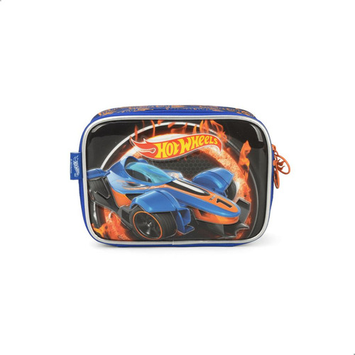 Estojo Báu Hot Wheels Azul/laranja Luxcel