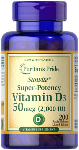 Imagen 1 de 2 de Vitamina D3 2000iu 50mcg Puritan's Pride Usa 