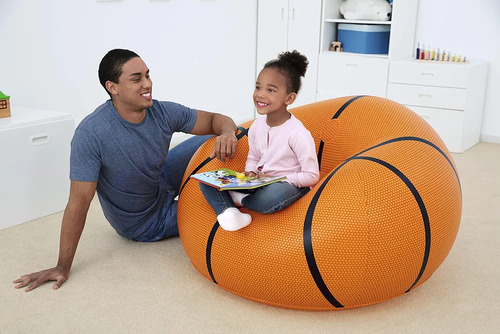 Sillón Puff Inflable De Pelota Balón De Básquet Basquetbol 