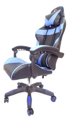 Imagen 3 de 10 de Silla Gamer Profesional Reclinable Natpro Azul / Roja