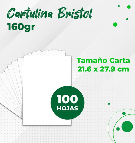 Cartulina Bristol / Carta 160gr Pack 100 Unid
