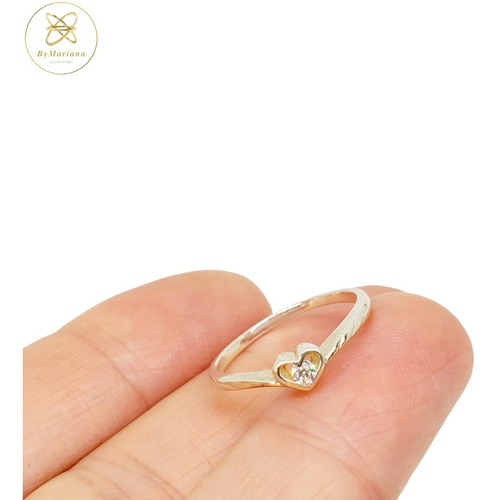 Anillo Plata Con Cubic Con Corazon