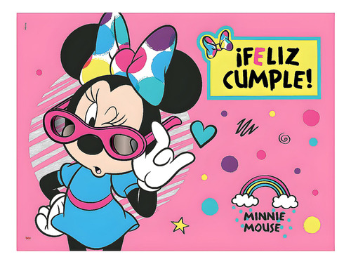 Afiche Feliz Cumple De Minnie X1u - Cotillón Waf