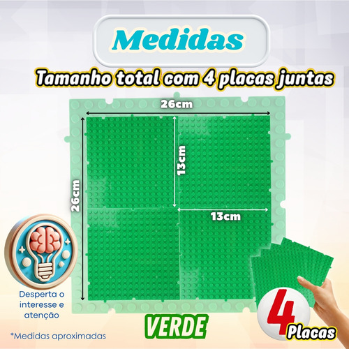 Kit Placas Montagem Blocos Compatíveis Leg 4 Peças