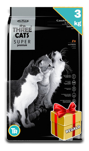 Ración Gato Castrado Threecats S Premium + Obseq Y E. Gratis