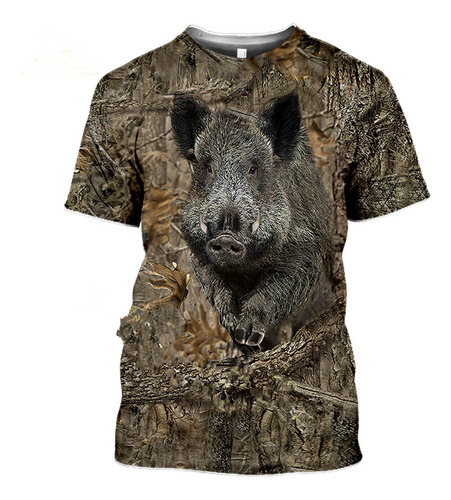 Camiseta 3d De Jabalí Camuflado Para Animales De Caza