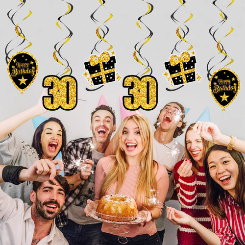 Espirales Decorativas Para 30 Cumpleaños, 30 Cumpleaños Para